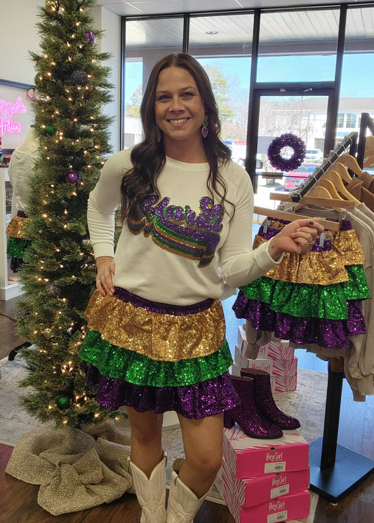 Mardi Gras Sequin Skirt