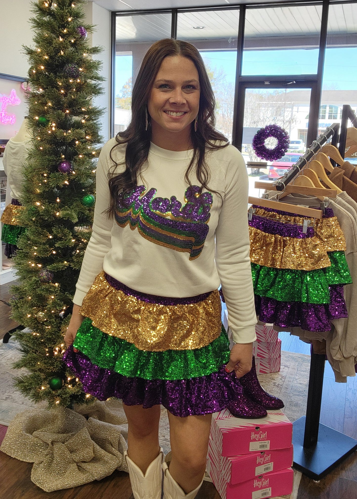 Mardi Gras Sequin Skirt