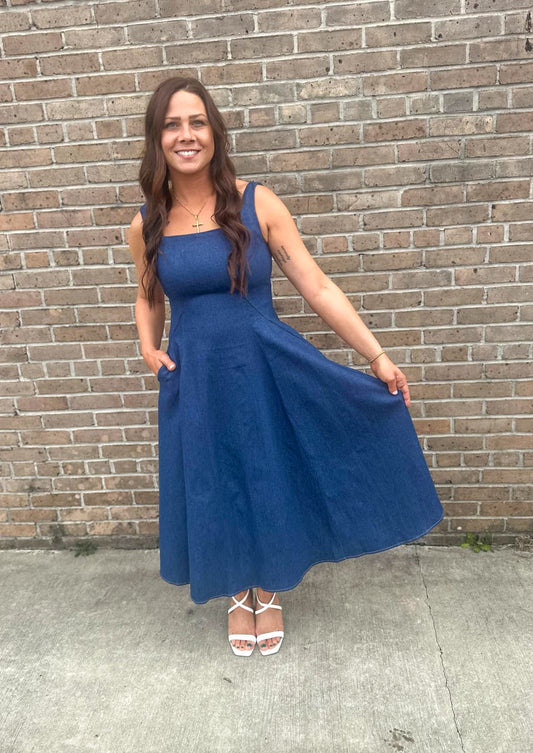 Nonchalant Midi Denim Dress