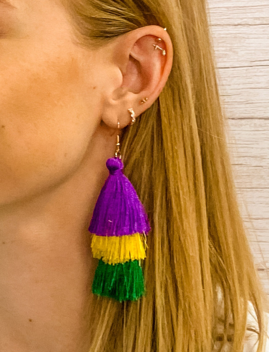 Mardi Gras Tassle Earrings
