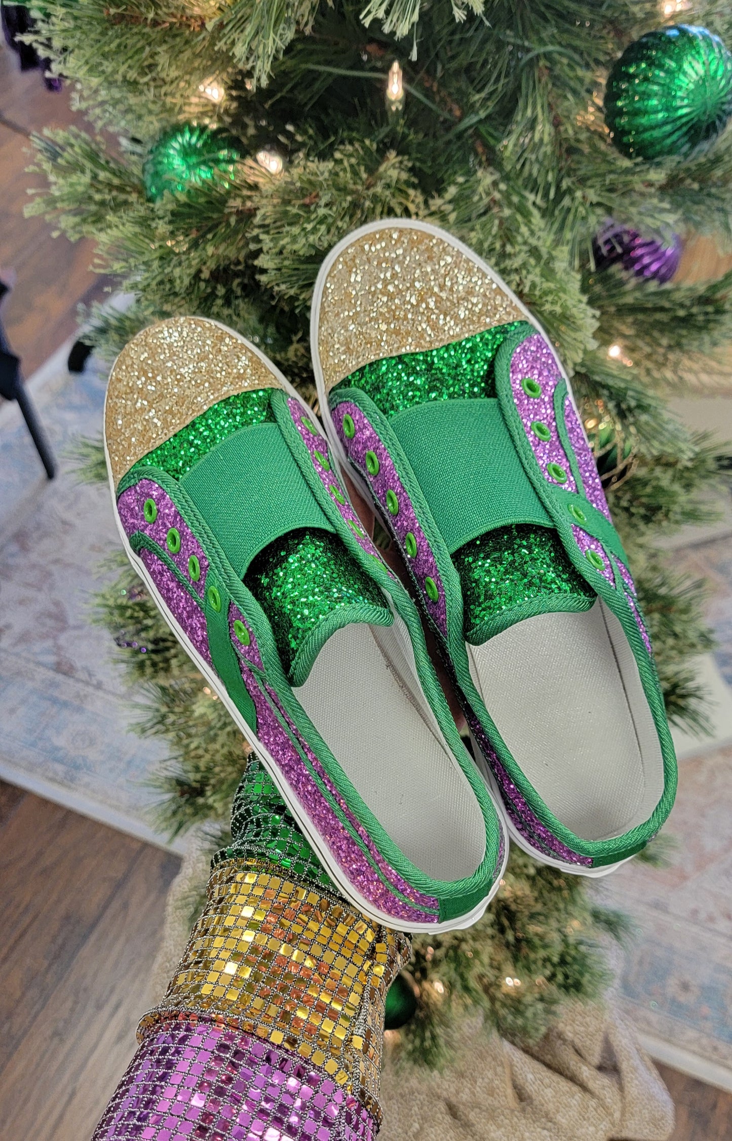 Mardi Gras Glitter Shoes