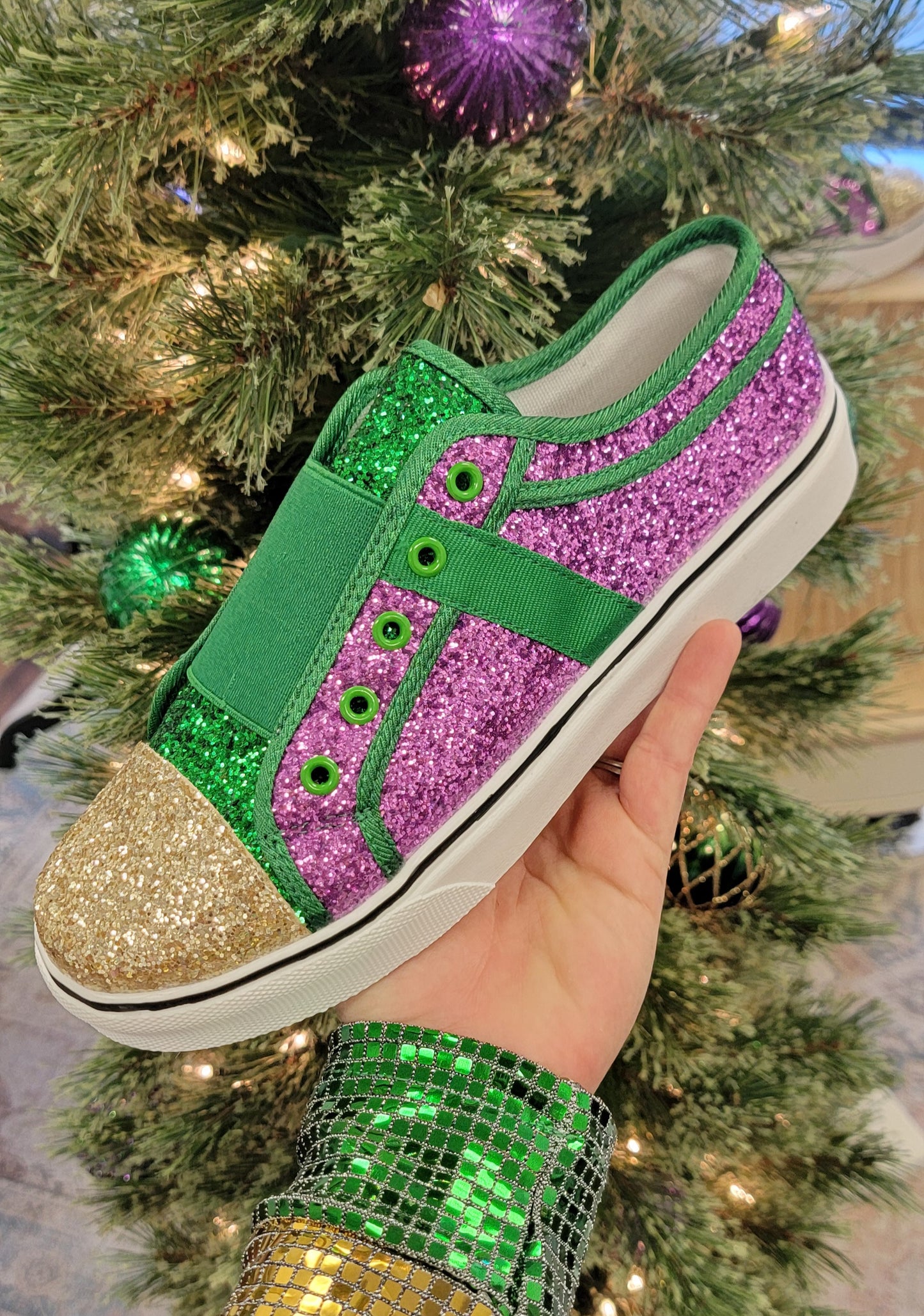 Mardi Gras Glitter Shoes