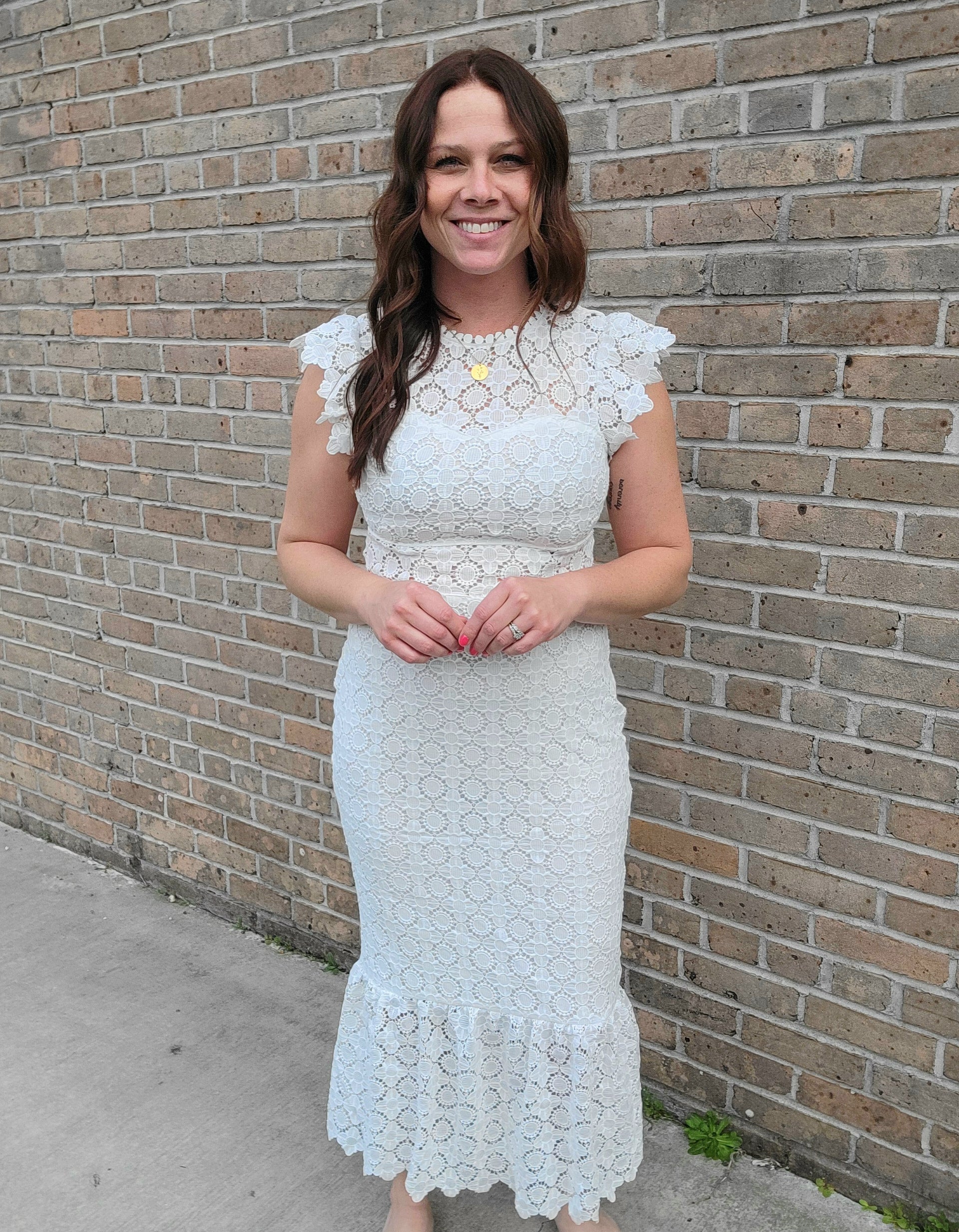Eyelet Lace Midi Dress Magnolia Artisans Eyelet Lace Midi Dress Magnolia Artisans