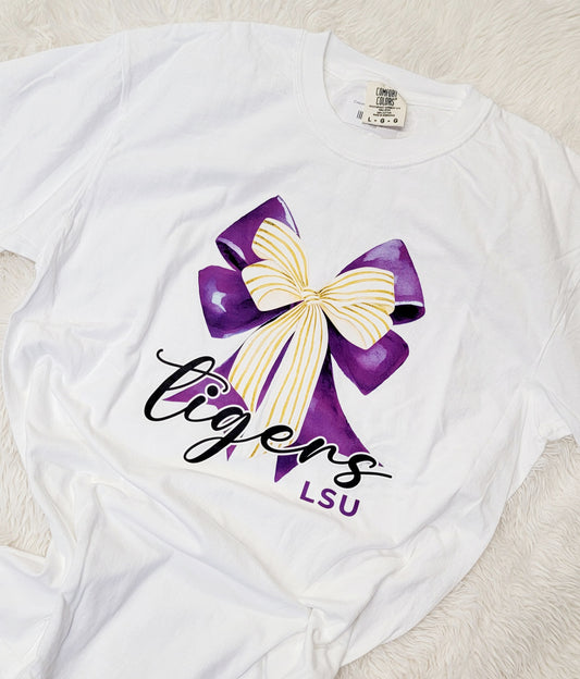 Coquette Striped LSU Tee