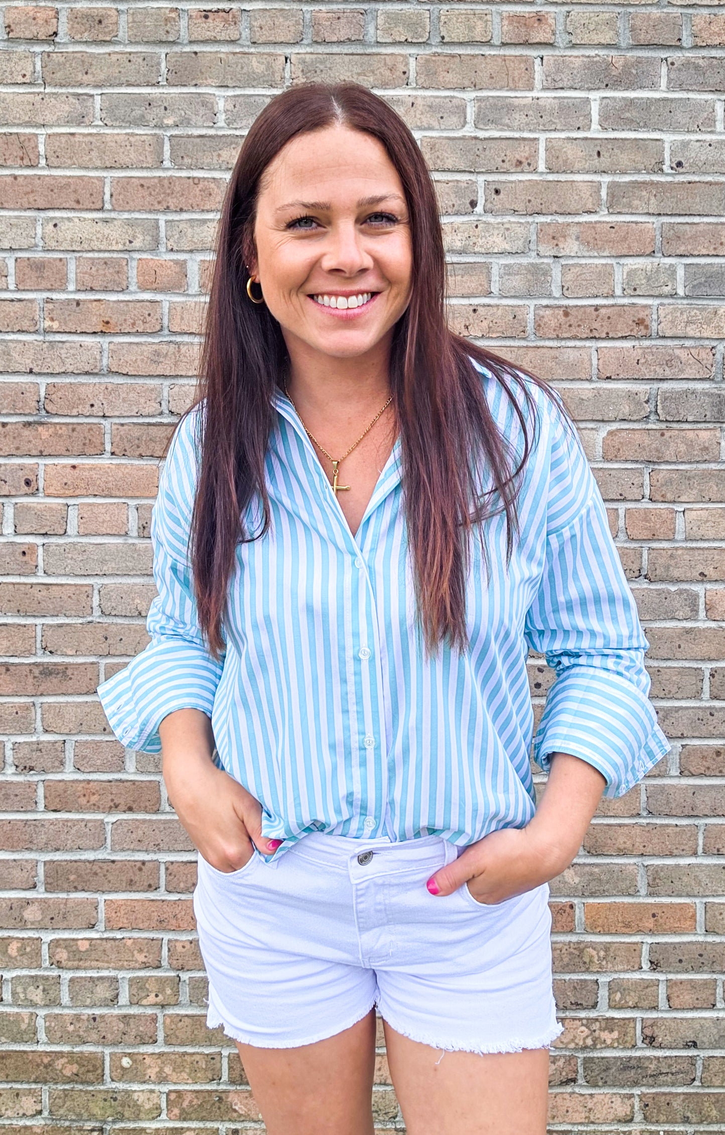 Mint Stripe Top