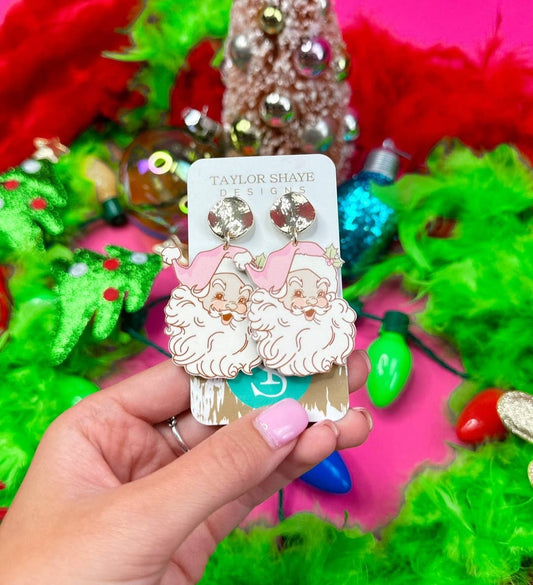 Taylor Shaye Vintage Santa Earrings