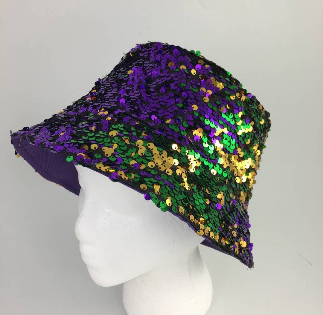 Mardi Gras Sequin Bucket Hat