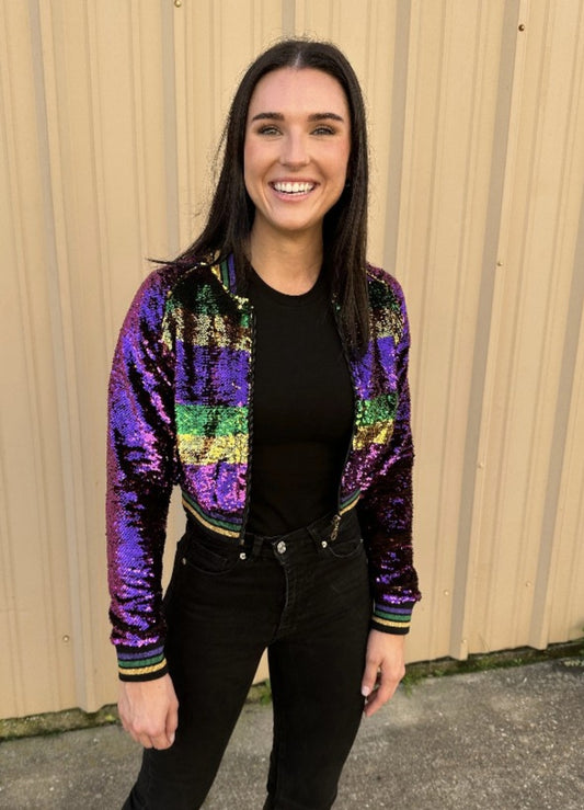 Mardi Gras Crop Jacket