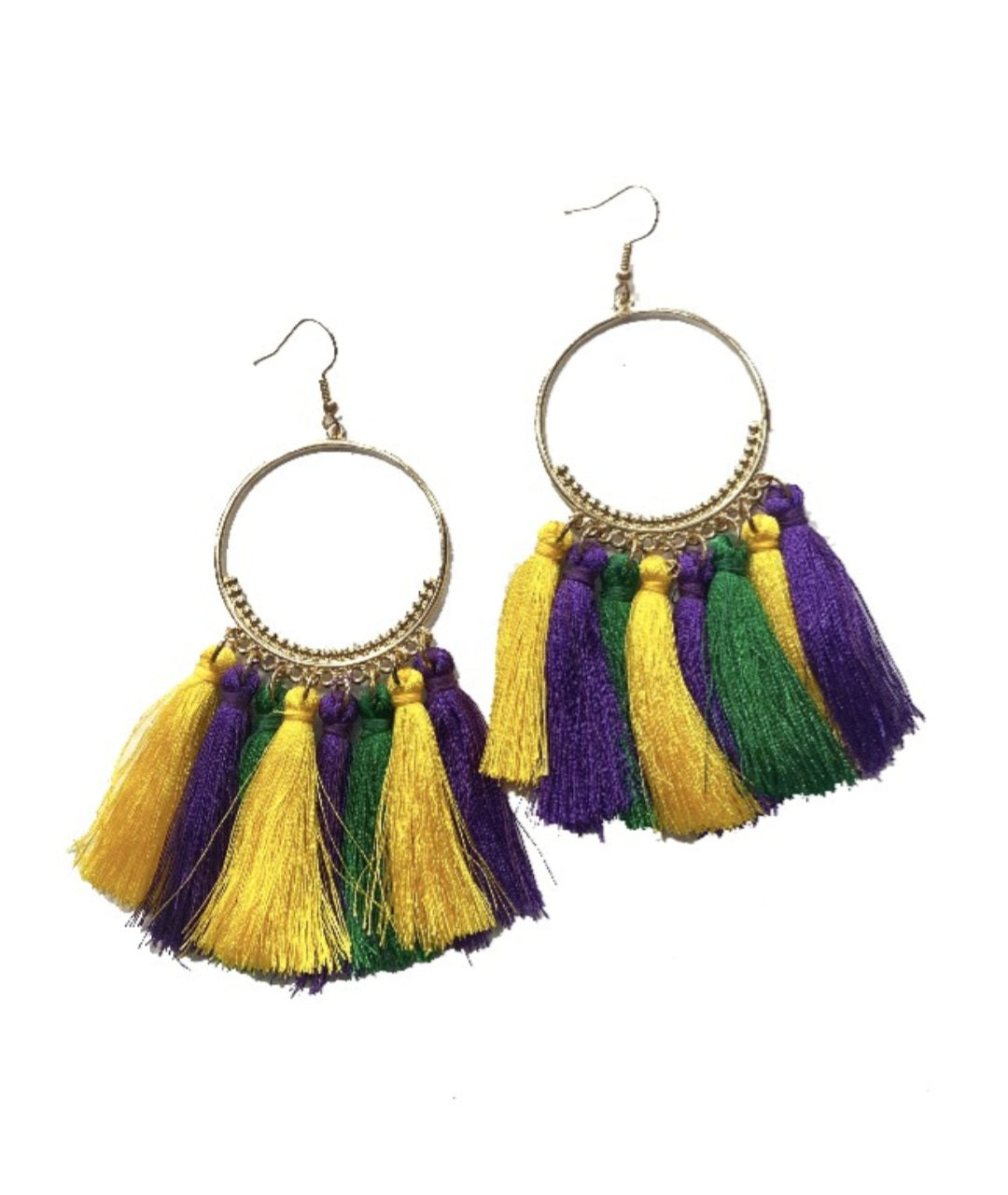 Mardi Gras Fringe Earrings