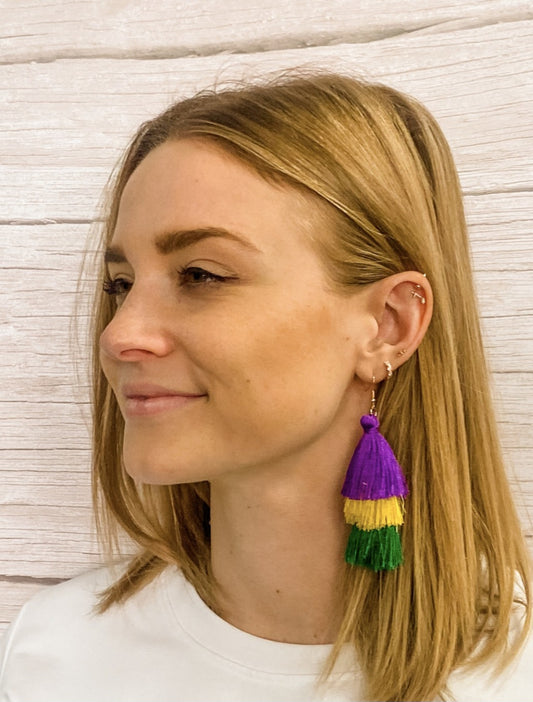 Mardi Gras Tassle Earrings