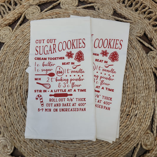 Sugar Cookie Recipe Tea Towel