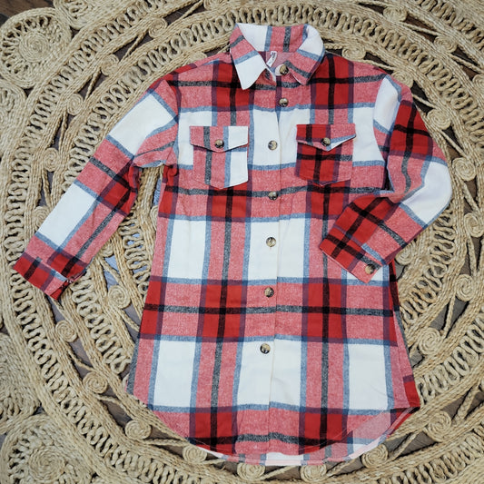 Long Plaid Shacket