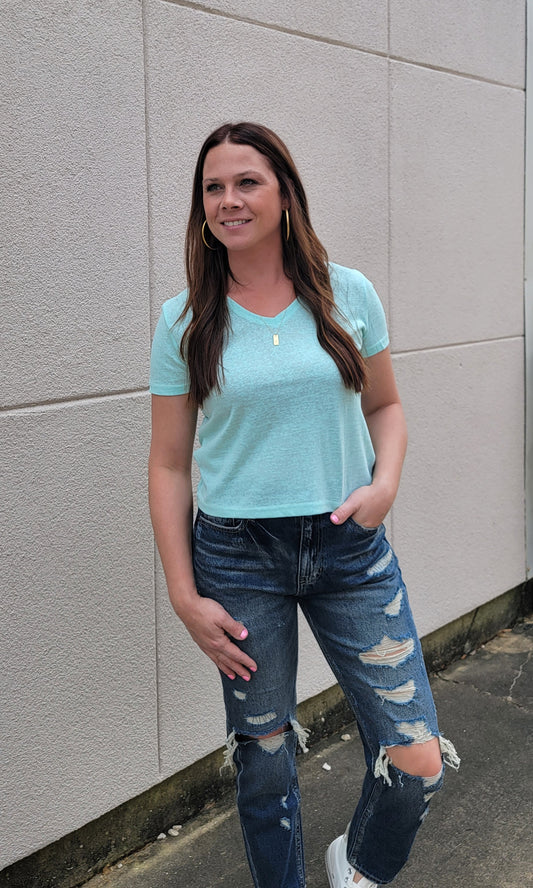 Mint V-Neck Tee