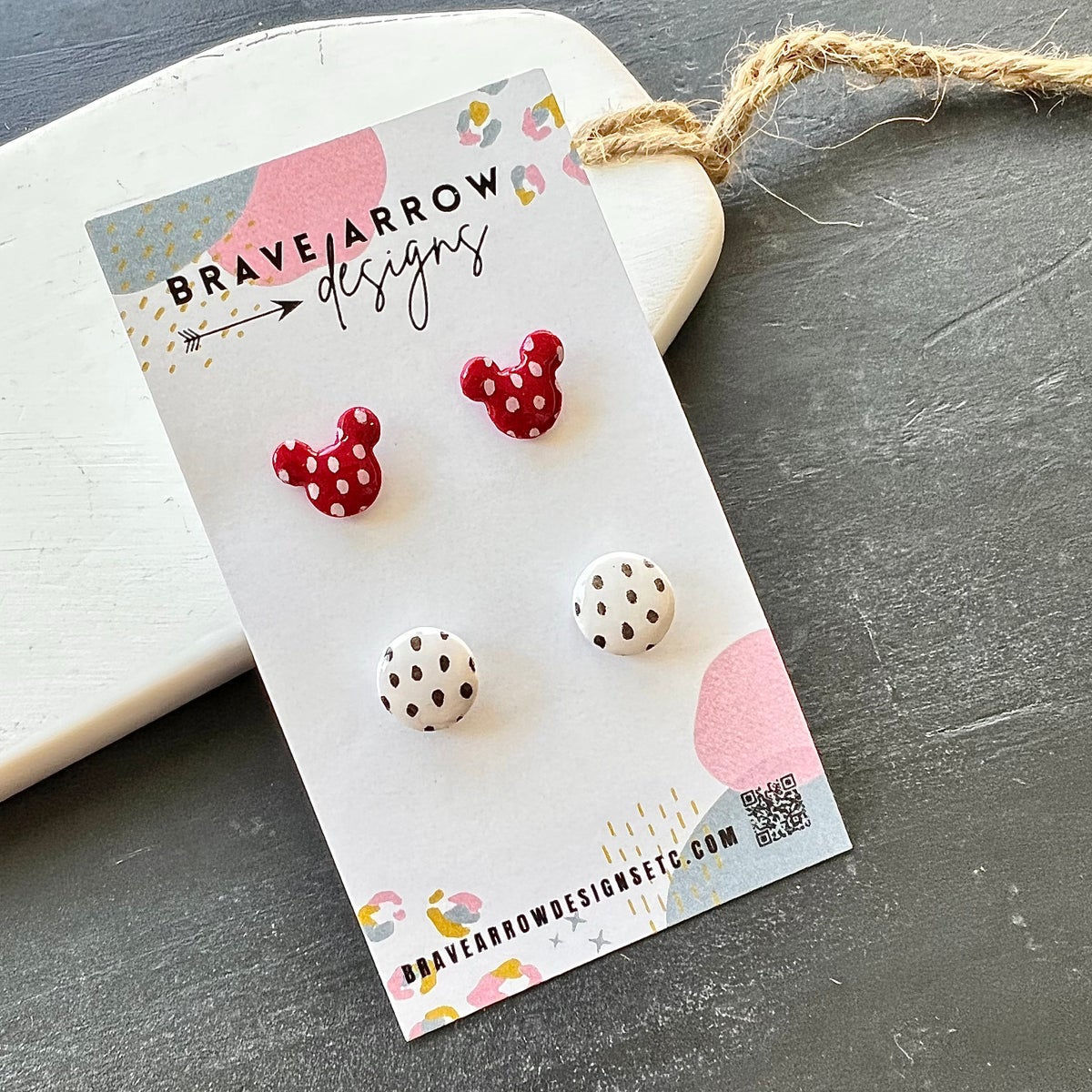 Minnie Polka Dot Stud Earrings