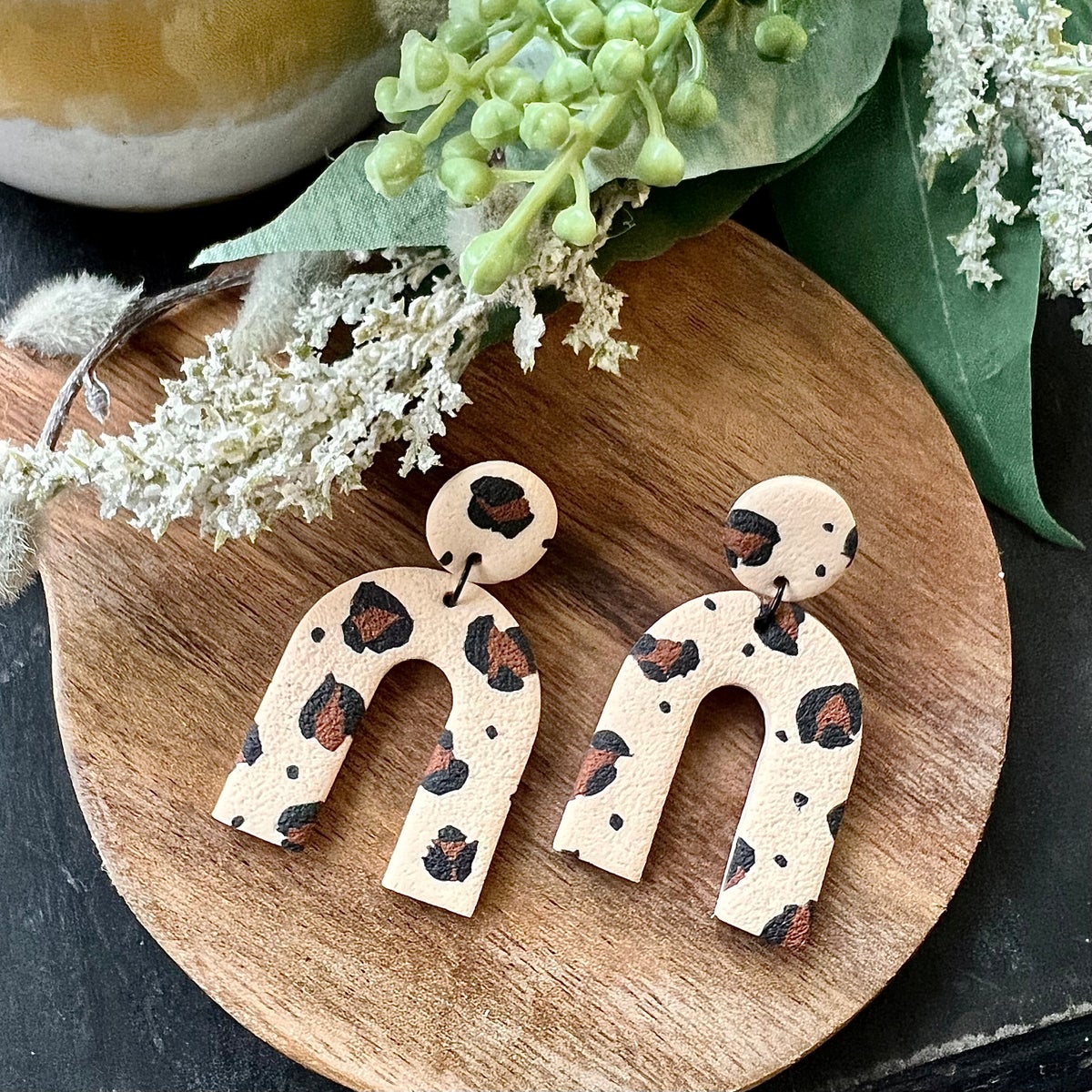 Leopard is a Neutral Dangle Earrings